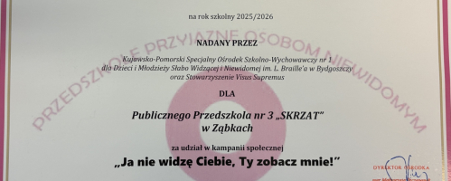 Podziękowanie Akcja Kocham Słyszeć 